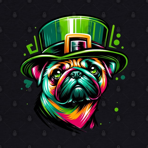 Pug Enjoys Saint Patrick's Day in Graffiti Style by ArtRUs